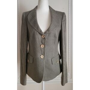 Armani Collezioni Black and White Patterned Blazer